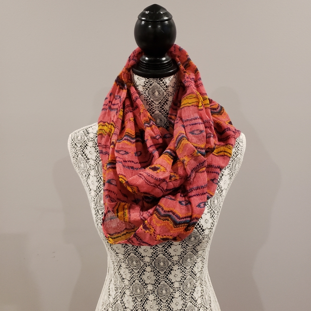 Pink Boho Infinity Scarf